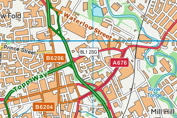 BL1 2SG map - OS VectorMap District (Ordnance Survey)