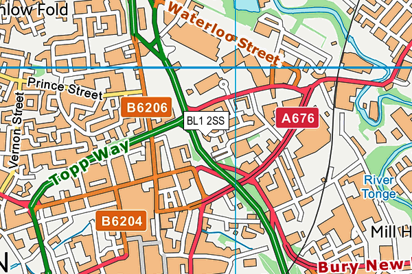 BL1 2SS map - OS VectorMap District (Ordnance Survey)