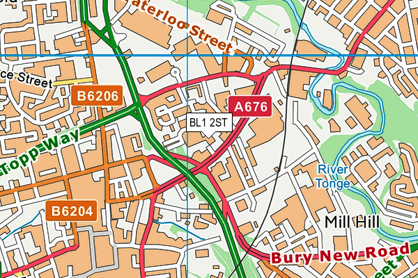 BL1 2ST map - OS VectorMap District (Ordnance Survey)