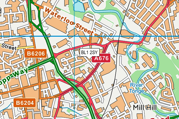 BL1 2SY map - OS VectorMap District (Ordnance Survey)