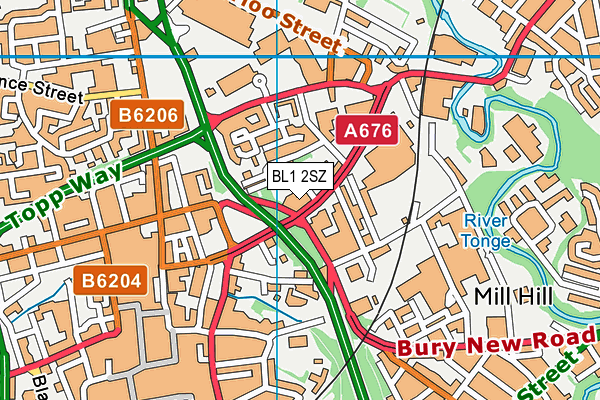 BL1 2SZ map - OS VectorMap District (Ordnance Survey)
