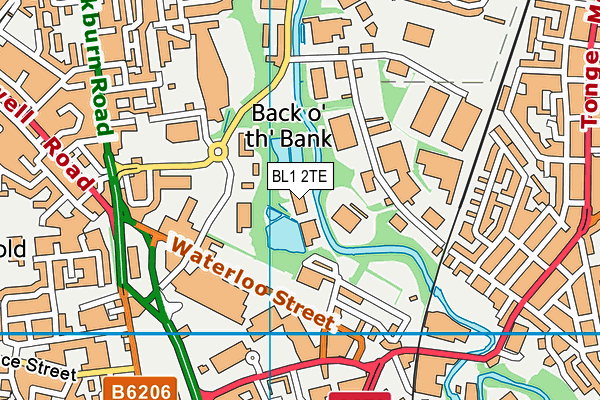 BL1 2TE map - OS VectorMap District (Ordnance Survey)