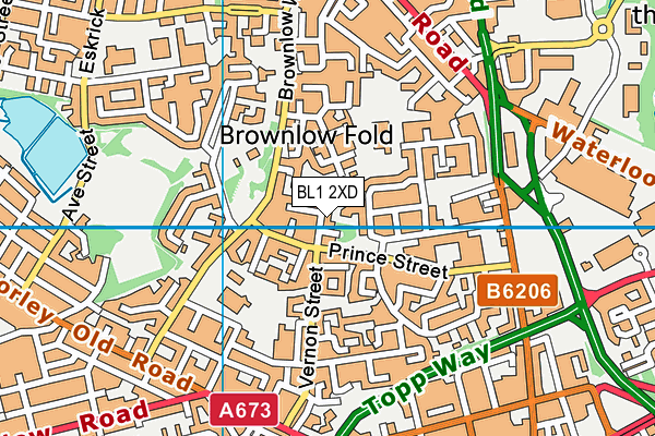 BL1 2XD map - OS VectorMap District (Ordnance Survey)
