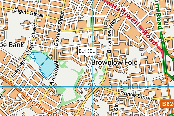 BL1 3DL map - OS VectorMap District (Ordnance Survey)