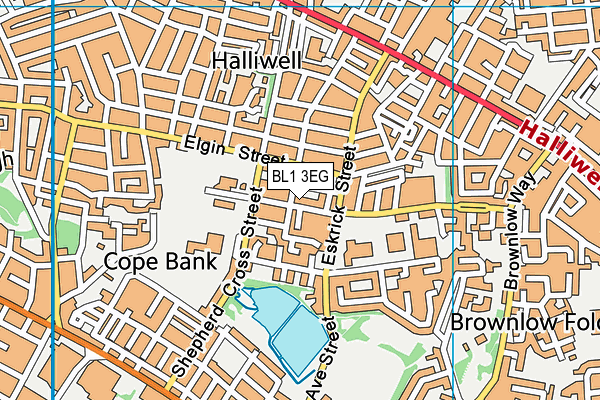 BL1 3EG map - OS VectorMap District (Ordnance Survey)