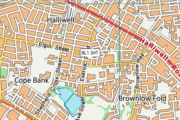 BL1 3HT map - OS VectorMap District (Ordnance Survey)