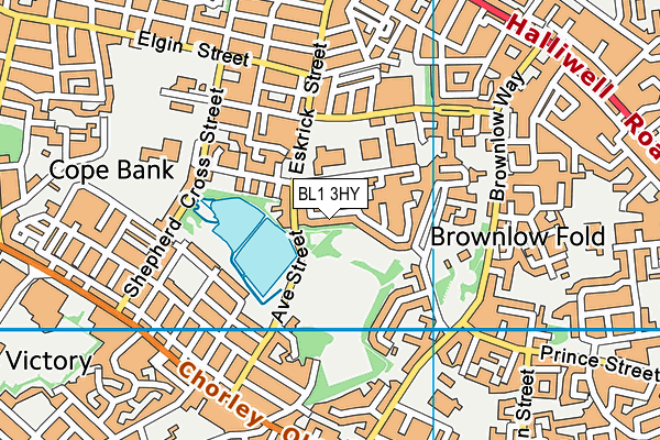 BL1 3HY map - OS VectorMap District (Ordnance Survey)