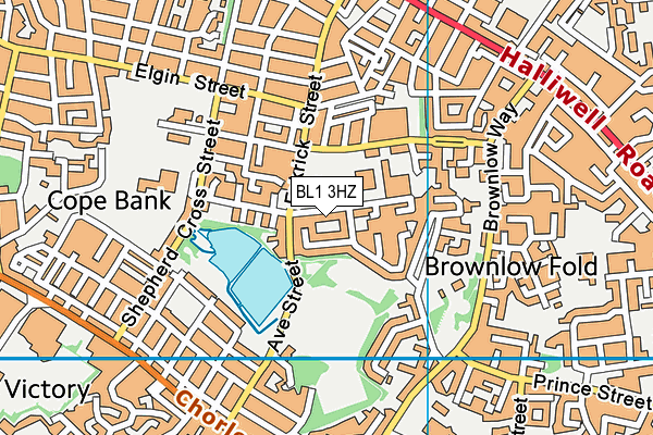 BL1 3HZ map - OS VectorMap District (Ordnance Survey)