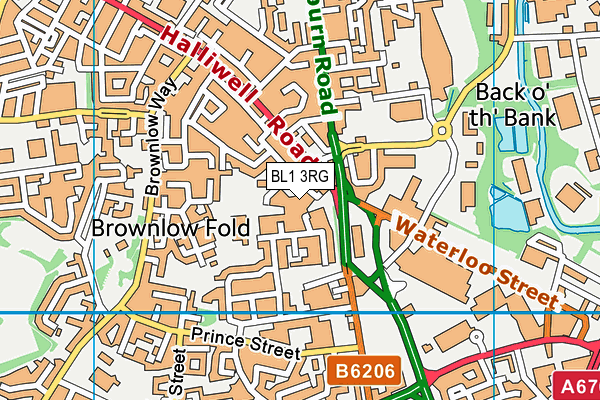 BL1 3RG map - OS VectorMap District (Ordnance Survey)