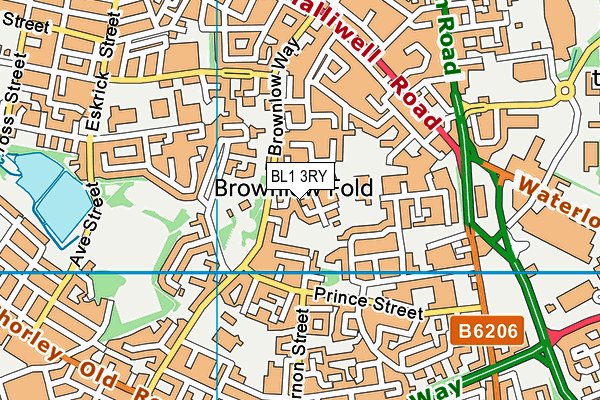 BL1 3RY map - OS VectorMap District (Ordnance Survey)