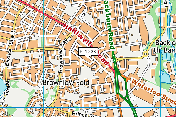 BL1 3SX map - OS VectorMap District (Ordnance Survey)