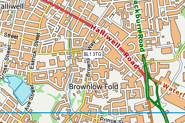 BL1 3TG map - OS VectorMap District (Ordnance Survey)