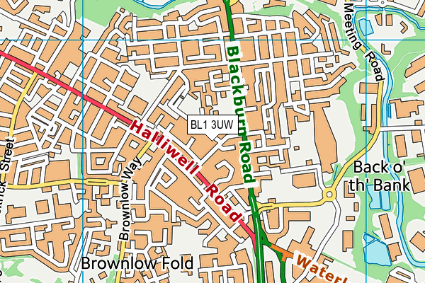 BL1 3UW map - OS VectorMap District (Ordnance Survey)