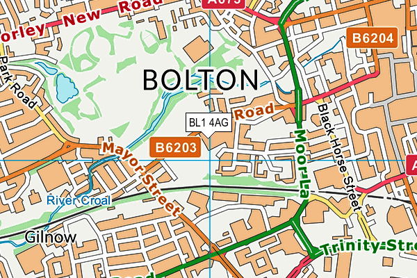 Bolton Lads & Girls Club map (BL1 4AG) - OS VectorMap District (Ordnance Survey)