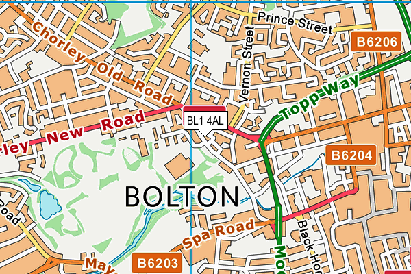 David Lloyd (Bolton) map (BL1 4AL) - OS VectorMap District (Ordnance Survey)