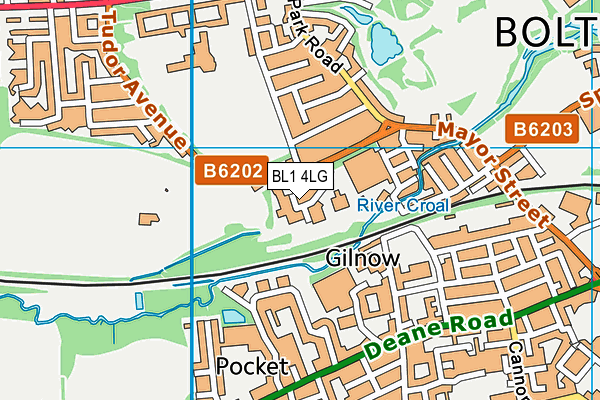 Gilnow Primary School map (BL1 4LG) - OS VectorMap District (Ordnance Survey)
