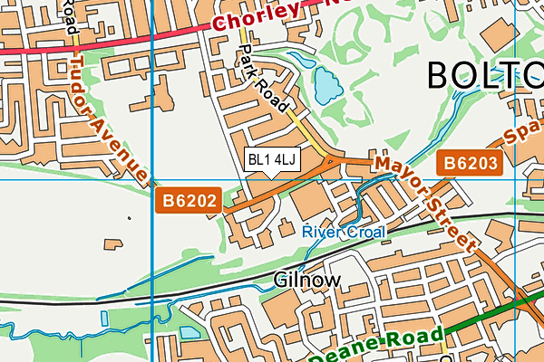 BL1 4LJ map - OS VectorMap District (Ordnance Survey)