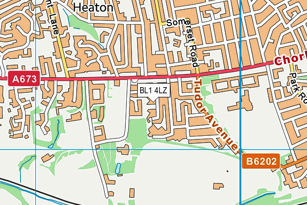 BL1 4LZ map - OS VectorMap District (Ordnance Survey)