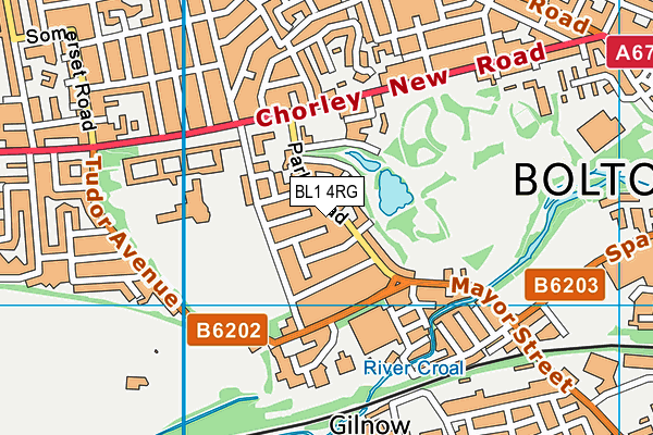 BL1 4RG map - OS VectorMap District (Ordnance Survey)