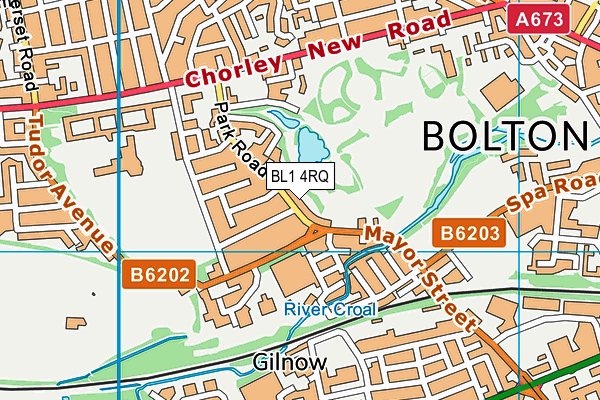 BL1 4RQ map - OS VectorMap District (Ordnance Survey)
