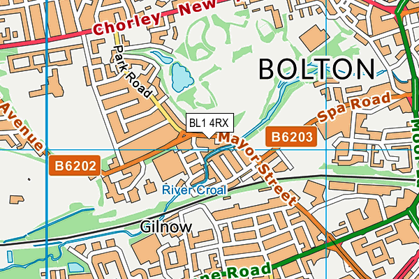 BL1 4RX map - OS VectorMap District (Ordnance Survey)