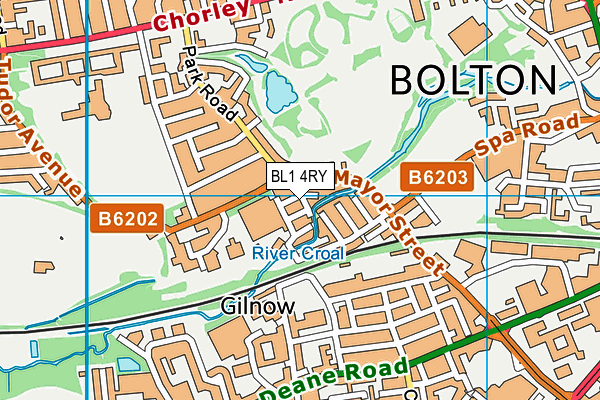 BL1 4RY map - OS VectorMap District (Ordnance Survey)