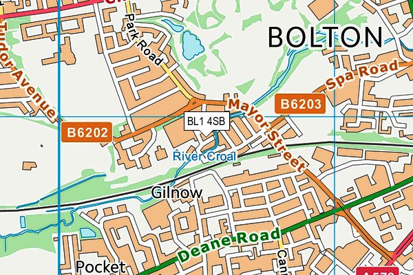 BL1 4SB map - OS VectorMap District (Ordnance Survey)