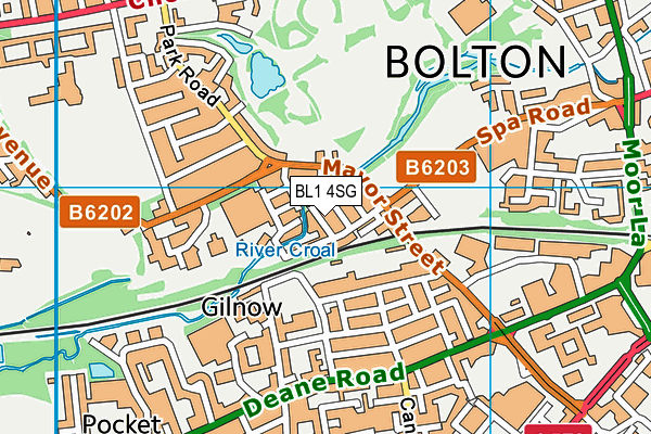 BL1 4SG map - OS VectorMap District (Ordnance Survey)