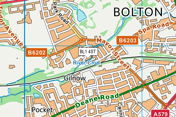 BL1 4ST map - OS VectorMap District (Ordnance Survey)
