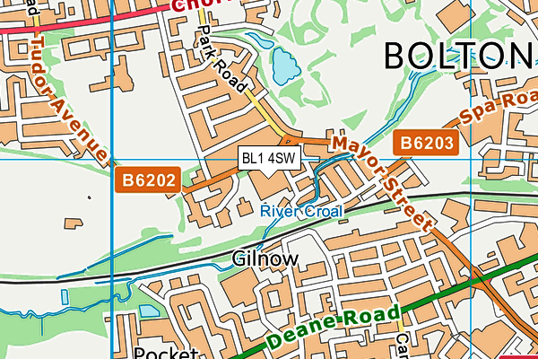 BL1 4SW map - OS VectorMap District (Ordnance Survey)
