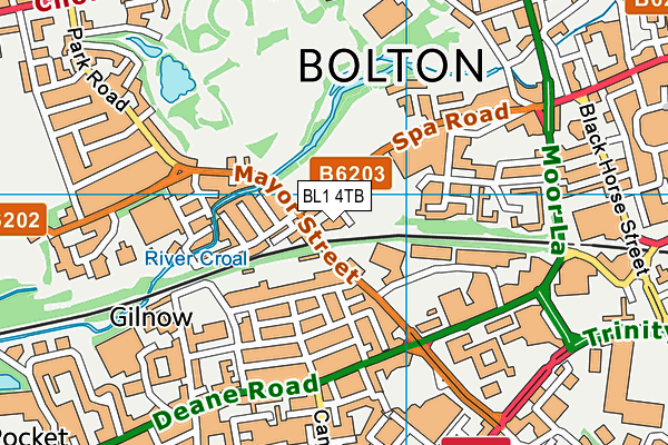 BL1 4TB map - OS VectorMap District (Ordnance Survey)