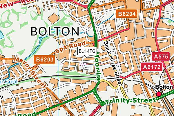 BL1 4TG map - OS VectorMap District (Ordnance Survey)