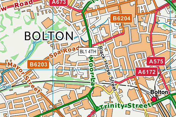 BL1 4TH map - OS VectorMap District (Ordnance Survey)