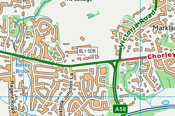 BL1 5DR map - OS VectorMap District (Ordnance Survey)