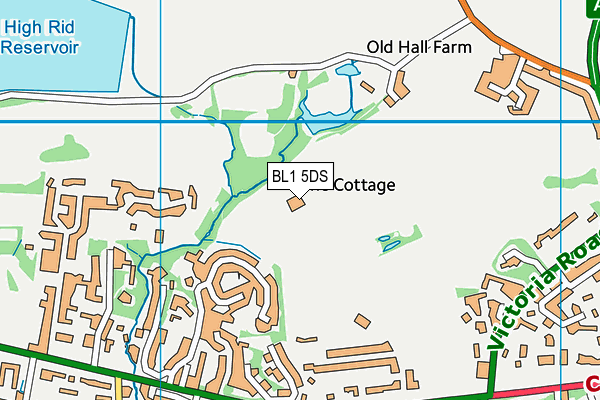BL1 5DS map - OS VectorMap District (Ordnance Survey)