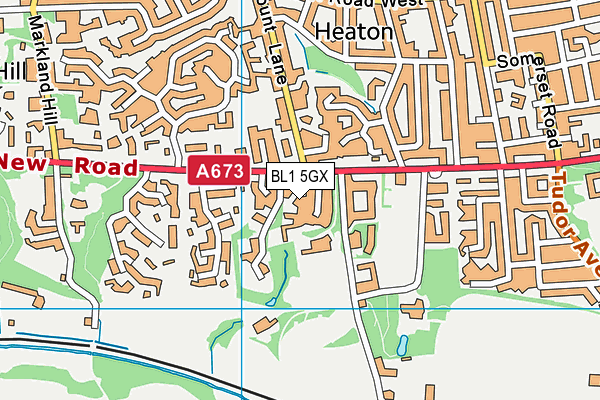 BL1 5GX map - OS VectorMap District (Ordnance Survey)