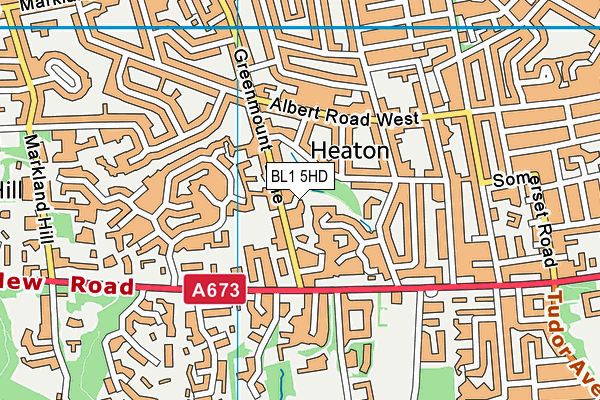 BL1 5HD map - OS VectorMap District (Ordnance Survey)