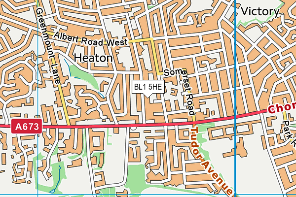 BL1 5HE map - OS VectorMap District (Ordnance Survey)