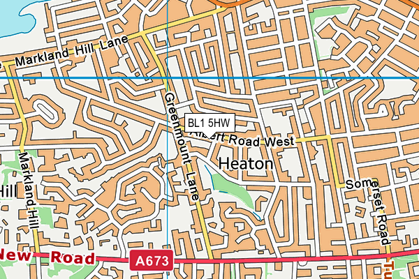 BL1 5HW map - OS VectorMap District (Ordnance Survey)