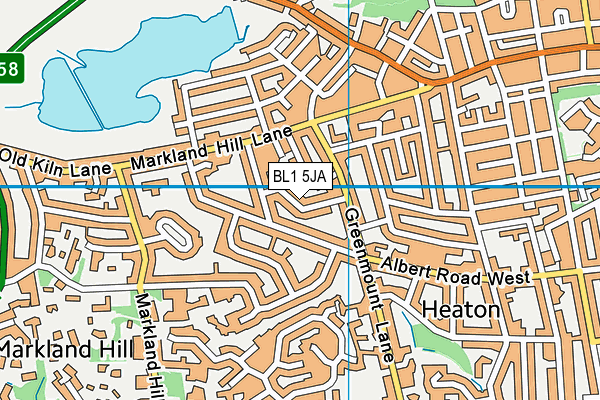 BL1 5JA map - OS VectorMap District (Ordnance Survey)