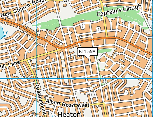BL1 5NA map - OS VectorMap District (Ordnance Survey)