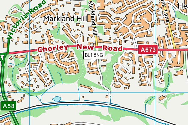 BL1 5NG map - OS VectorMap District (Ordnance Survey)