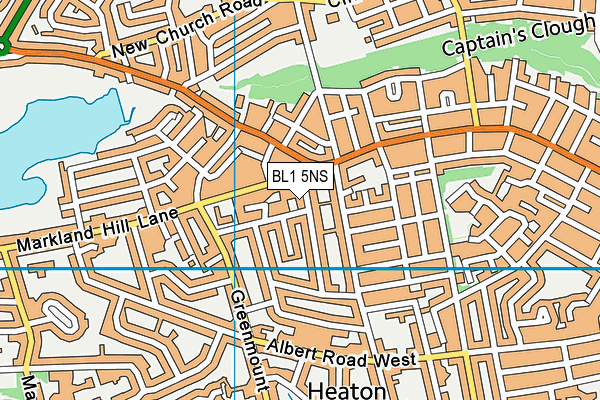 BL1 5NS map - OS VectorMap District (Ordnance Survey)