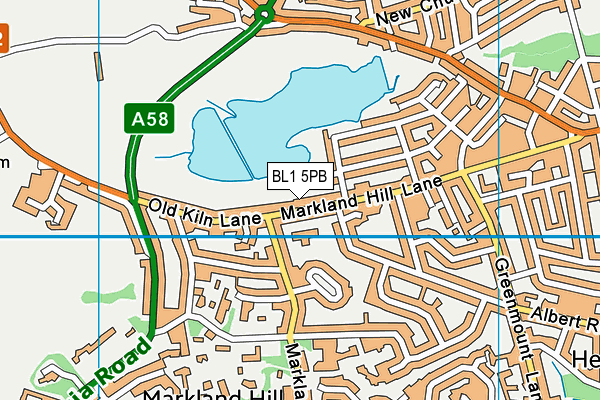 BL1 5PB map - OS VectorMap District (Ordnance Survey)
