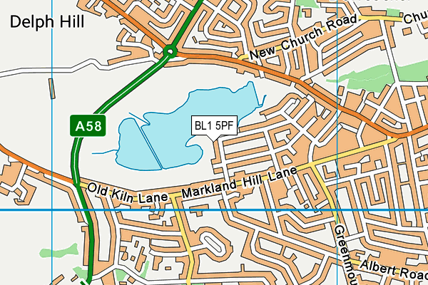 BL1 5PF map - OS VectorMap District (Ordnance Survey)