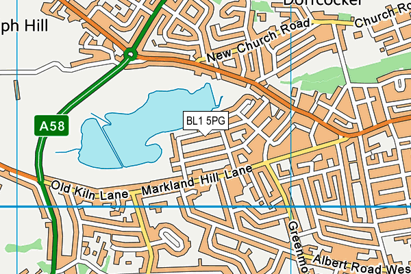 BL1 5PG map - OS VectorMap District (Ordnance Survey)