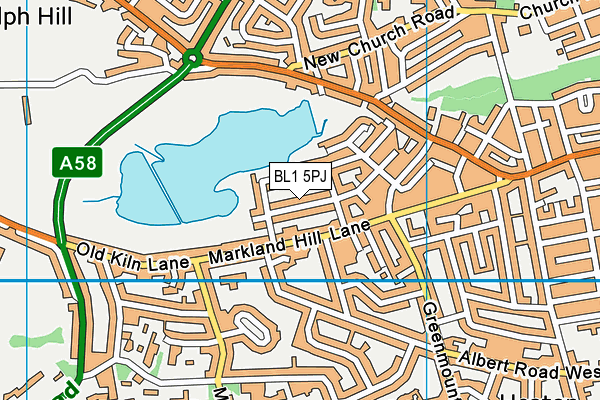 BL1 5PJ map - OS VectorMap District (Ordnance Survey)