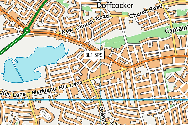 BL1 5PS map - OS VectorMap District (Ordnance Survey)