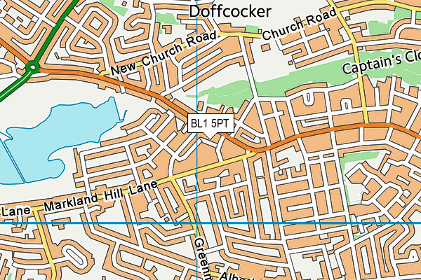 BL1 5PT map - OS VectorMap District (Ordnance Survey)