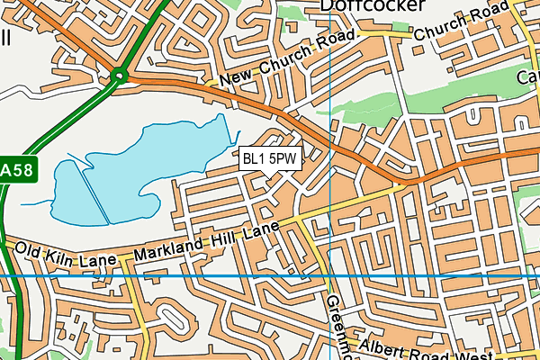 BL1 5PW map - OS VectorMap District (Ordnance Survey)